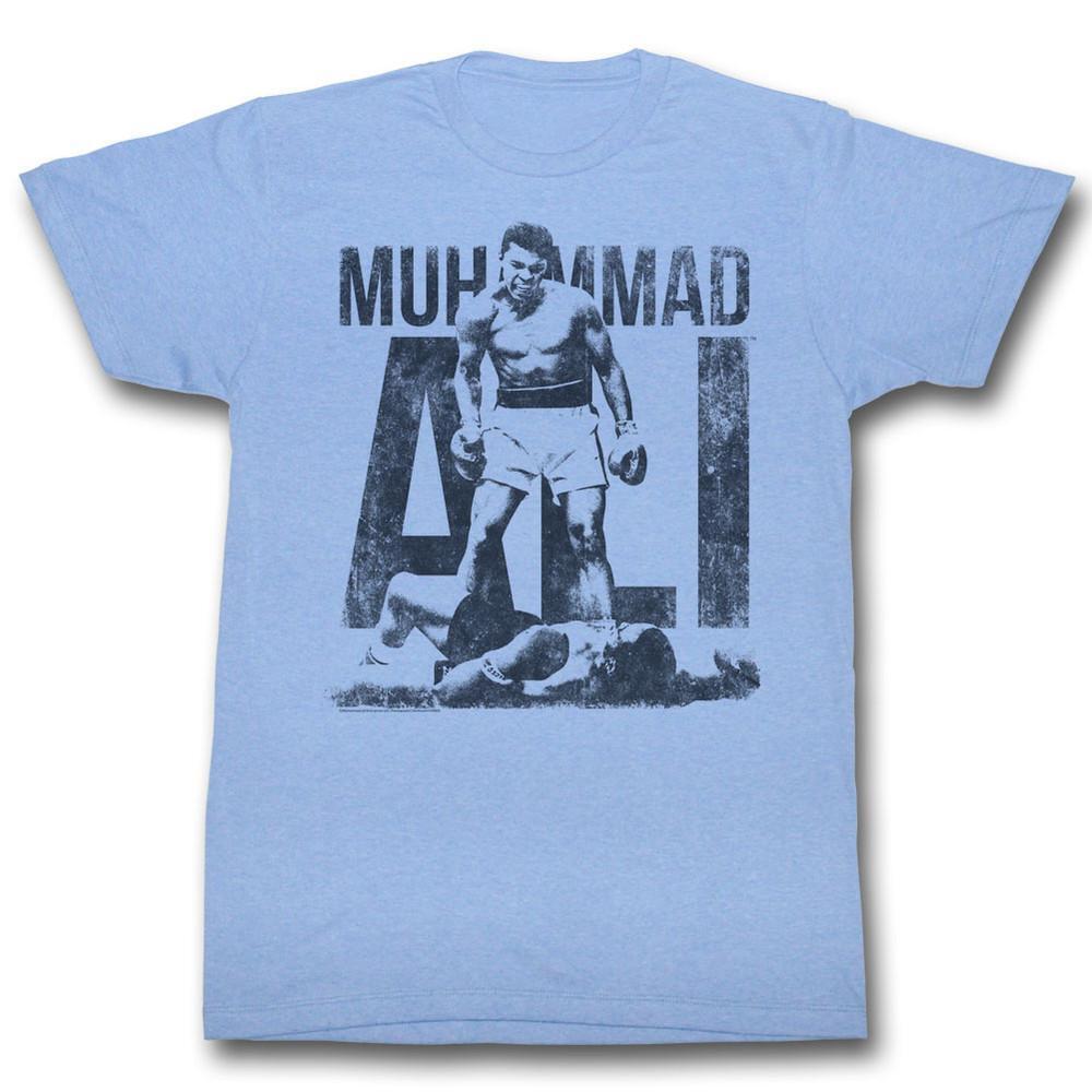 Muhammad Ali Blue Light Blue Heather Adult T Shirt